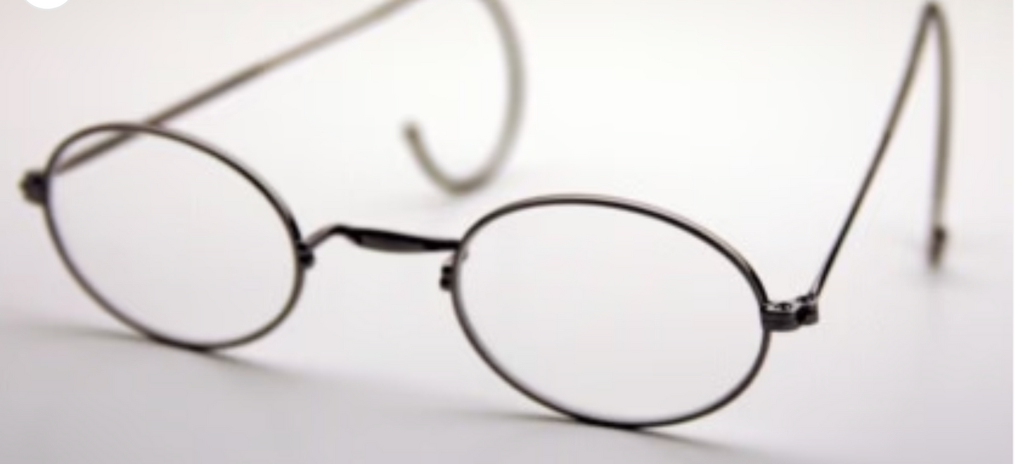 19th Century Reproduction Glasses Oval with Cable Temples (GL790)