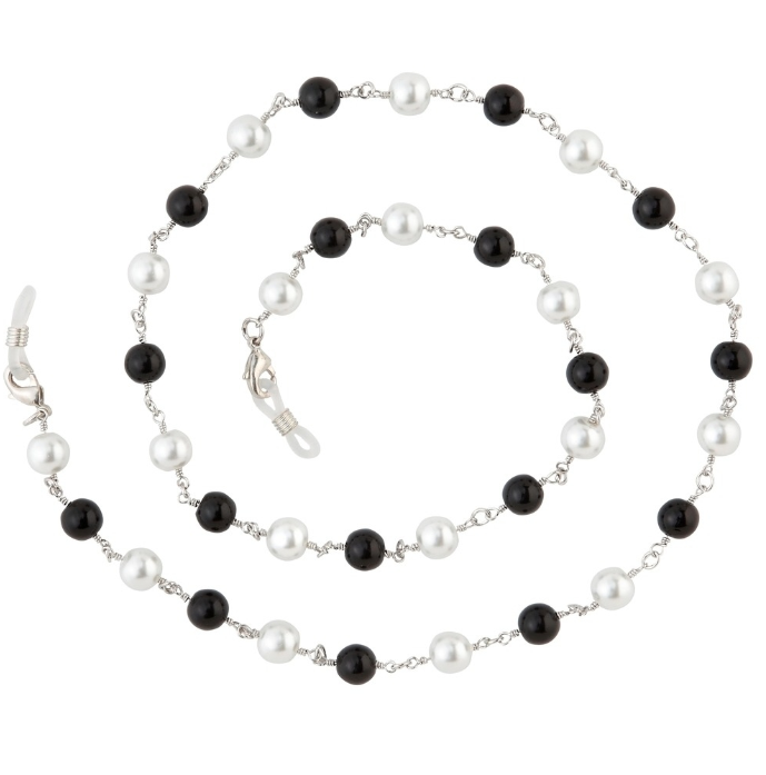 TUXEDO CHAIN NECKLACE ADORN COLLECT/PEARLS/LOBSTER CLAW CLASP