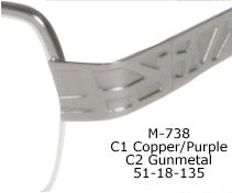 M738 Half Rimless Eyeglasss