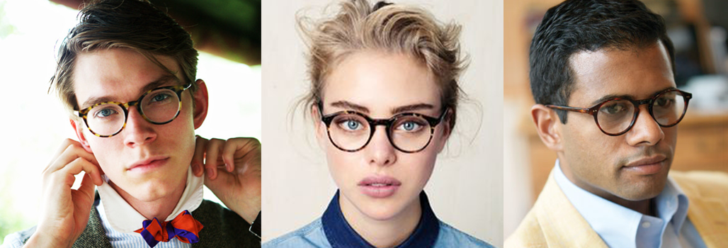 Preppy Semi-Round Style Eyeglasses