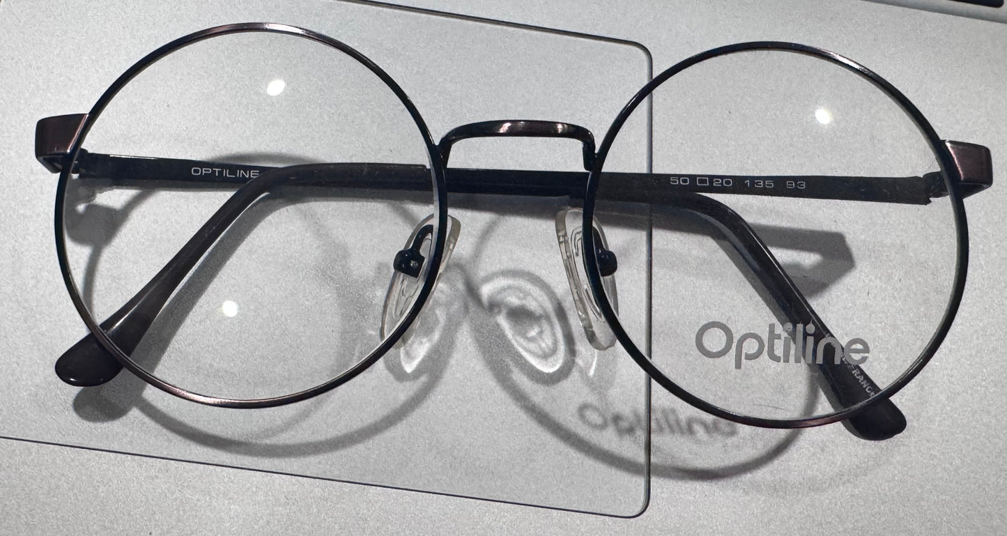 Optiline 1109 Perfectly Round Eyeglasses with Nose Pads