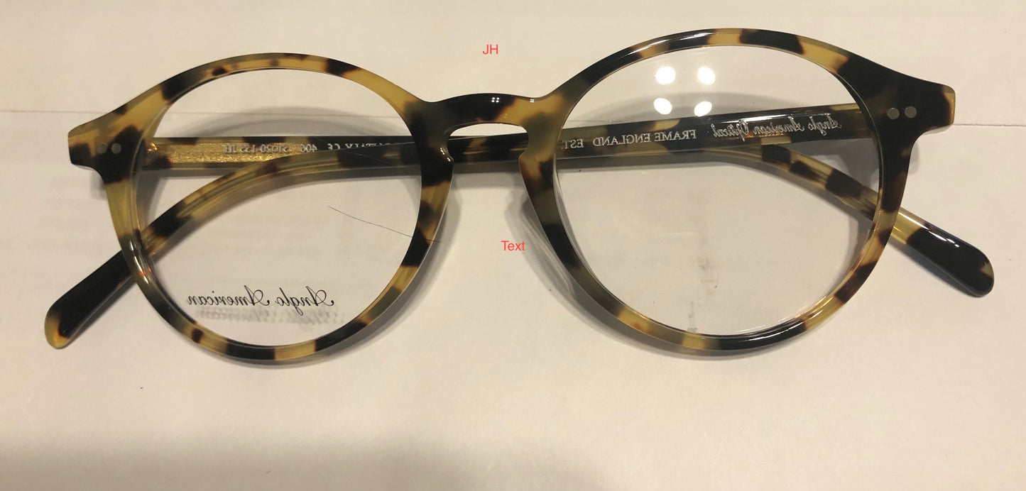 Anglo American AA406 (Hand Made Barrister Liberty) Eyeglasses (Colors Vary)