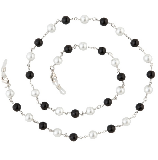 TUXEDO CHAIN NECKLACE ADORN COLLECT/PEARLS/LOBSTER CLAW CLASP