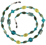 JADE EYEGLASS CHAIN- HOLDER/ADORN COLLECTION/GREEN BEADS/LOBSTER CLAW CLASP