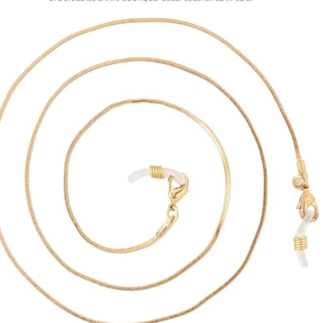 C7G EYEGLASS CHAIN/HOLDER NECKLACE BOUTIQUE/ GOLD/ LOBSTER CLAW CLASP