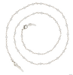 PIPER EYEGLASS CHAIN-NECKLACE  / SILVER METAL / SMALL CLEAR BEADS