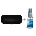 Hard Clamshell Case + Eyeglass Cleaner Bundle