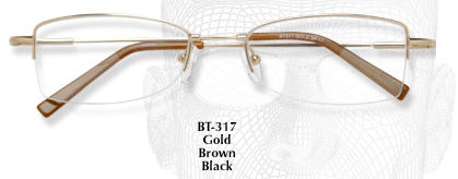 Bendatwist Titanium Half Rimless Eyeglasses 317