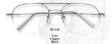 Bendatwist Titanium Half Rimless Eyeglasses 320