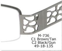 M736 Half Rimless Eyeglasss
