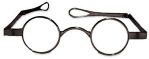 18th Century Reproduction Glasses Funky Little Round Eyeglasses 30mm (GL791)